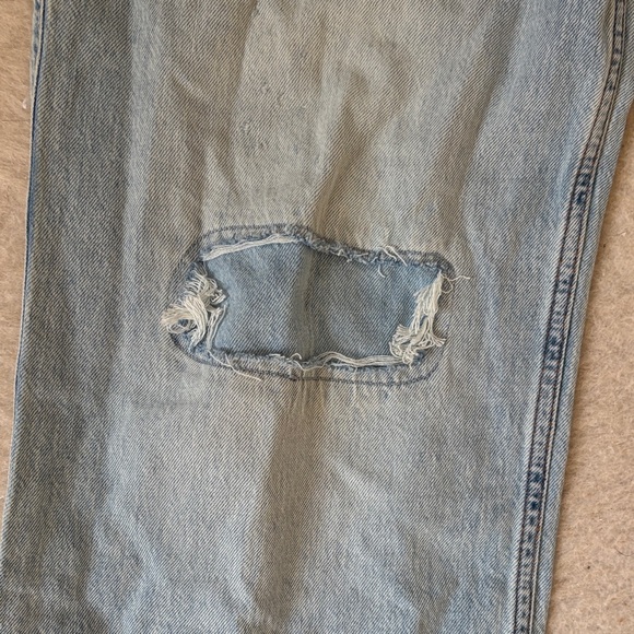 abercrombie kids Light Blue Straight-Leg Jeans with Knee Distress - Picture 4 of 8